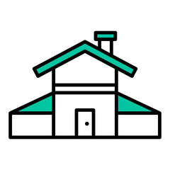 modern house icon on transparent background