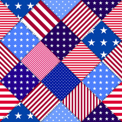 Obraz premium Patchwork textile pattern. Seamless quilting design background.