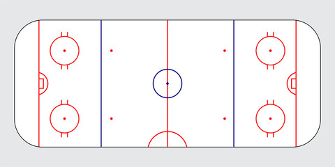 Ice hockey field, top view	
