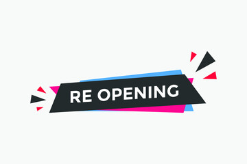 re-opening vector illustration. Web button template