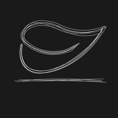 feuille dessin vecteur logo minimaliste - obrazy, fototapety, plakaty