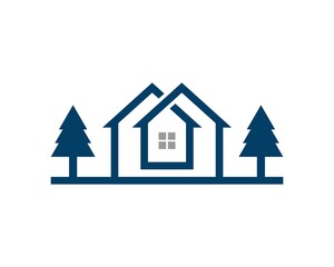 Connecting Simple house with pine tree