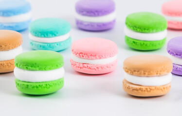 Colorful and delicious macaron cake