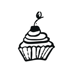 drawn cake in doodle style