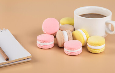 Colorful and delicious macaron cake