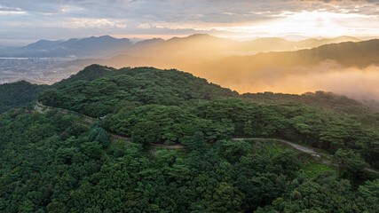 Namhansanseong Fortress in South Korea at dawn