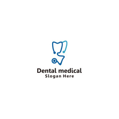 Dental medical logo design icon template