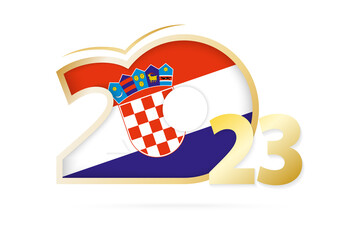 Year 2023 with Croatia Flag pattern.