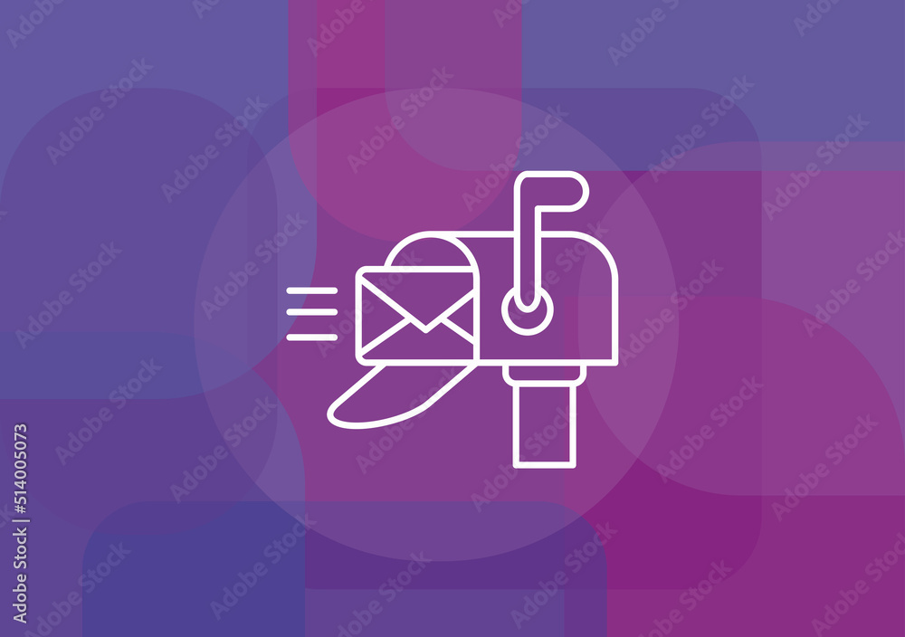 Poster mailbox line icon vector line icon.vector illustration design