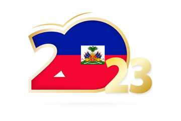 Year 2023 with Haiti Flag pattern.