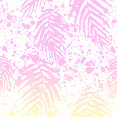 Fototapeta na wymiar watercolor background from tropical leaves, palm leaf, floral pattern. Bright Rapport for Paper, Textile, Wallpaper, design. Tropical leaves watercolor. Exotic tropical palm tree. Art pattern