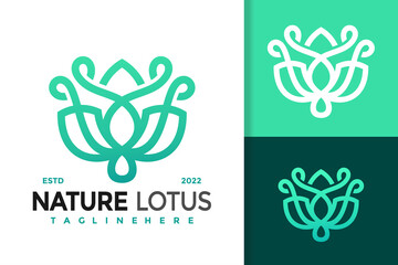 Nature Lotus Spa Modern Logo Design  Vector Template