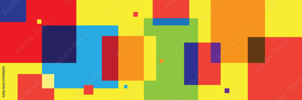 Poster abstract template with striking colorful square elements. layered geometric squares for creative bac