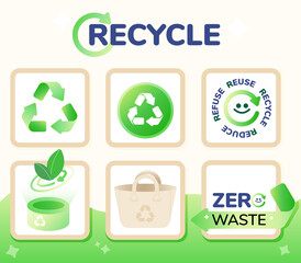 Set of Recycle Logo, Zero waste