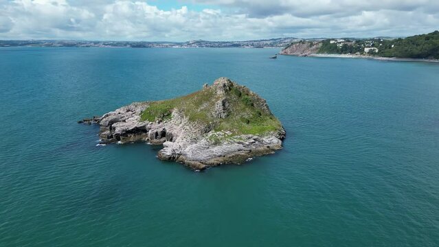 Orbiting Thatcher Rock in Torquay, Devon