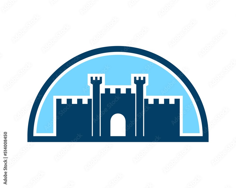 Canvas Prints half of circle shape with fortress inside