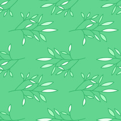 Simple outline leaves seamless pattern. Modern leaf wallpaper.