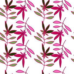 Simple outline flower seamless pattern. Cute floral wallpaper.