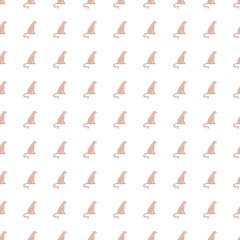 Doodle cheetah seamless pattern. Hand drawn cute leopard endless wallpaper. Wild animals background.