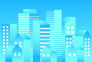 背景素材_シンプルなビル街_グラデーション