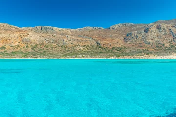 Cercles muraux Turquoise Amazing crystal clear water in the Balos Lagoon, Crete,  Greece