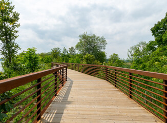 Obraz premium wooden bridge in the park