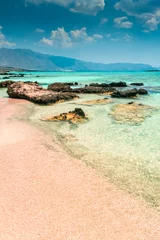 Cercles muraux  Plage d'Elafonissi, Crète, Grèce Incroyable plage de sable rose aux eaux cristallines sur la plage d& 39 Elafonissi, Crète, Grèce
