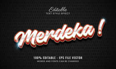 3d editable text effect for indonesia independence day on black background Premium vector