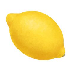 Whole lemon. Vector realistic illustration isolated on white background. Lemon eps icon clip art.