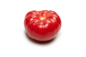 Red fresh tomato isolated on white background.