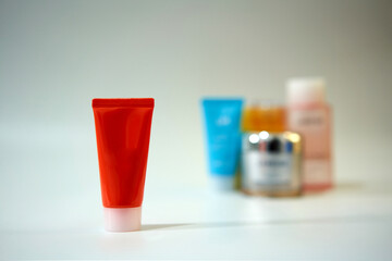 cosmetic product compare to blur others on background