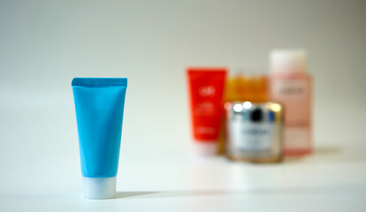 cosmetic product compare to blur others on background