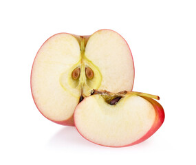 slices pink lady apples  isolated on white
