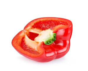 Red bell peppers isolated on white background.