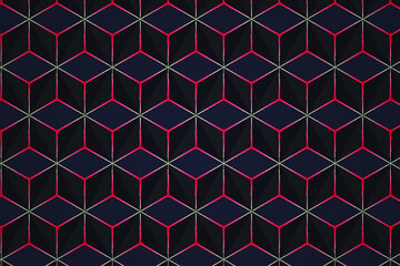 Seamless 3D Geometric Pattern, Abstract Background