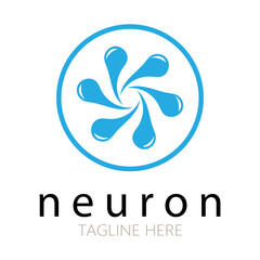Neuron logo or nerve cell logo design,molecule logo illustration template icon with vector concept