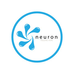 Neuron logo or nerve cell logo design,molecule logo illustration template icon with vector concept