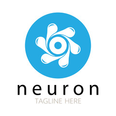 Neuron logo or nerve cell logo design,molecule logo illustration template icon with vector concept