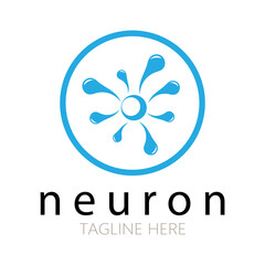Neuron logo or nerve cell logo design,molecule logo illustration template icon with vector concept