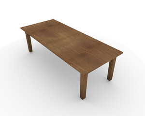wooden table isolated on white background