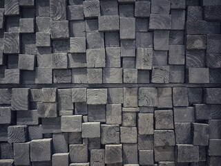 Teak wood background with square pattern. 