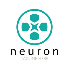 Neuron logo or nerve cell logo design,molecule logo illustration template icon with vector concept