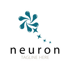 Neuron logo or nerve cell logo design,molecule logo illustration template icon with vector concept