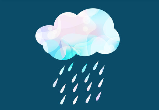 rain and cloud, rainy season, weather nature background, Flood natural disaster, vector illustration.