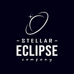 Space eclipse star simple logo design vector template