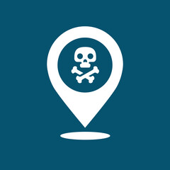 poison here. Map marker with skull symbol.