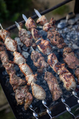 barbecue grill in the kitchen in the restaurant
