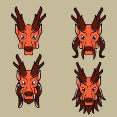 pattern with red deer