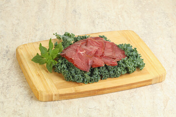 Sliced dried duck breast magret