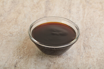Oyster sauce dressing in the bowl